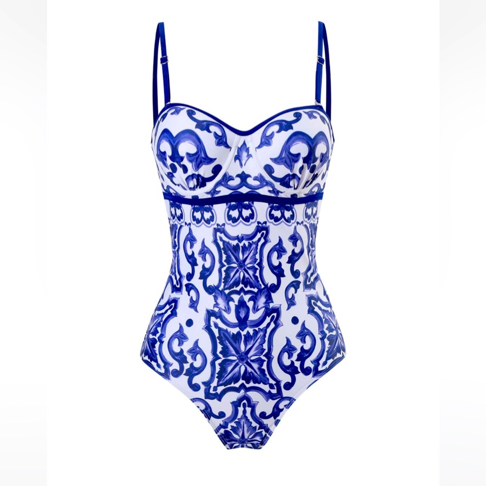 Blue and white swimsuit- D&G style